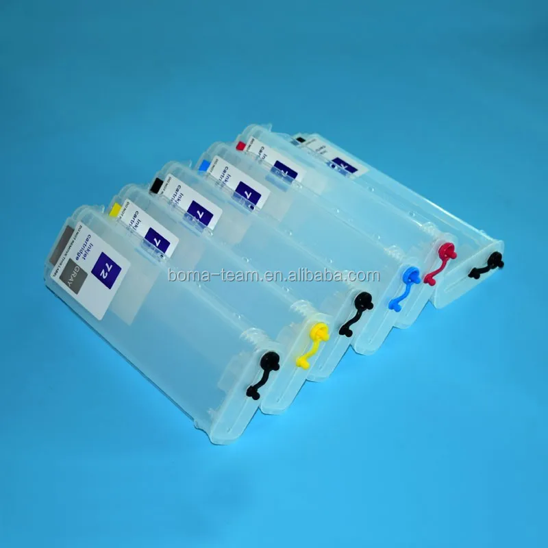 BOMA 72 Empty Refillable ink Cartridge With Chip For HP Designjet T1200 T770 T2300 T790 T795 T1200 T1300e Printer 280ml 6colors