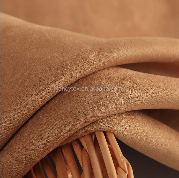 
suede fabric spandex jersey knitting fabric glass upholster faux suede 2/4 way stretch fabric 