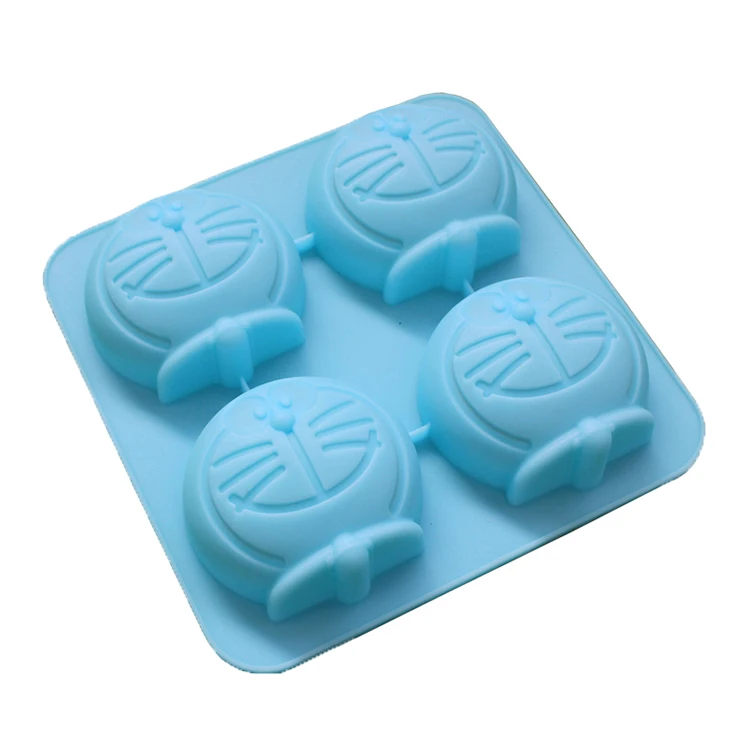 Doraemon cat-силиконовые формы для выпечки прессформы последние животных мультфильм четыре кубика льда силиконовые формы