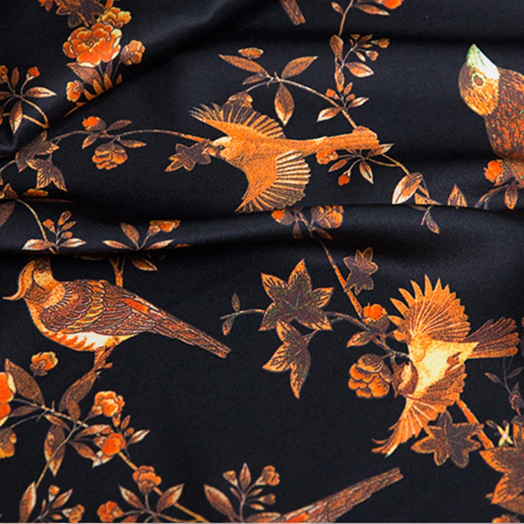 Digital Printed 19MM Silk Fabric 100% Mulberry Printed Silk Satin Fabric