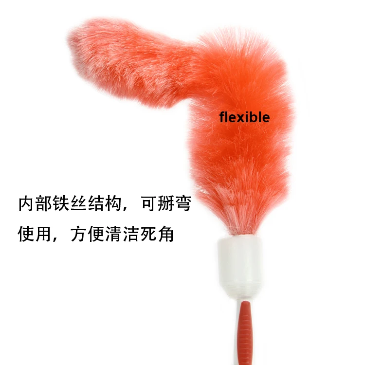HQ9714 rainbow color anti-static flexible PP duster attracts dust like a magnet