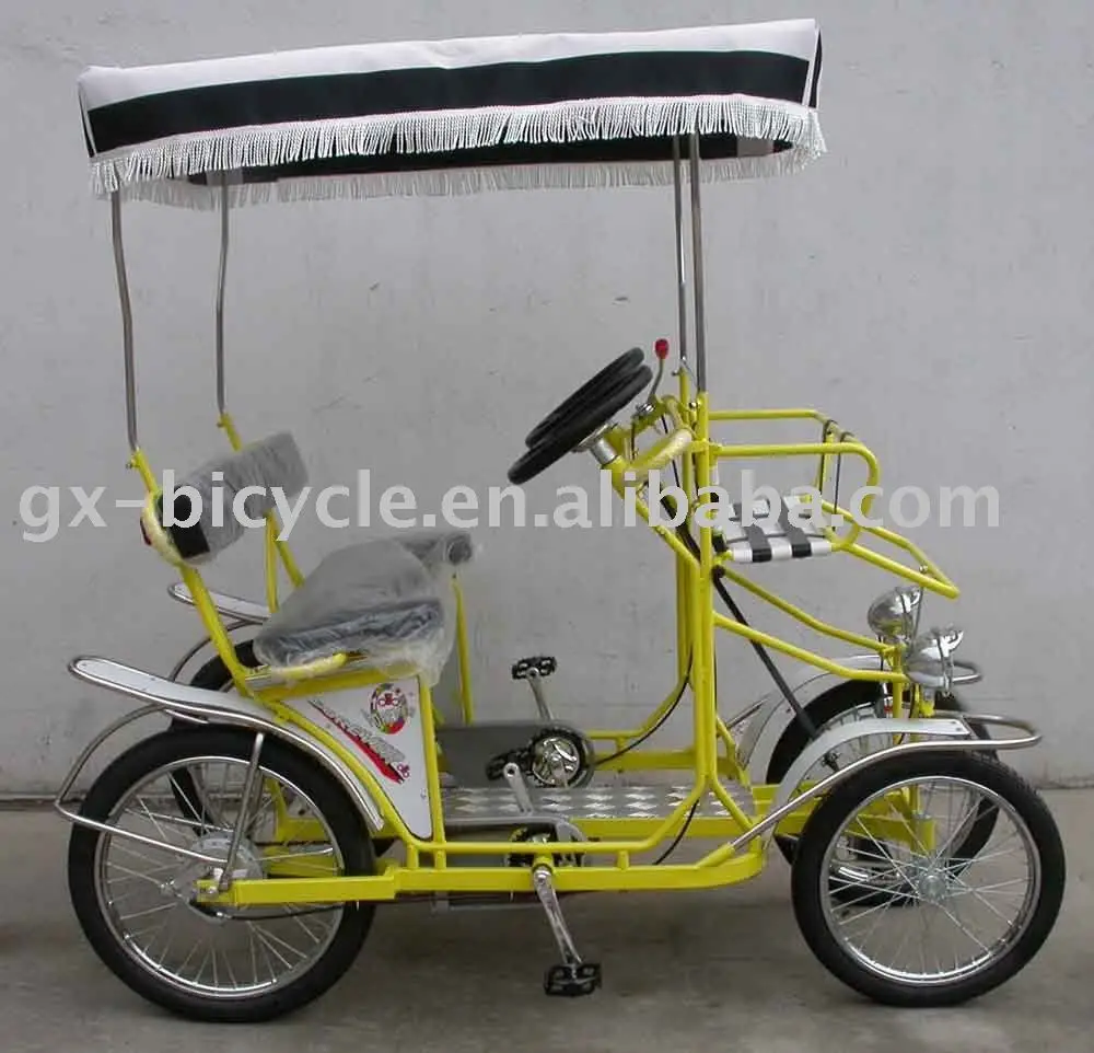 
YELLOW SURREY BIKE QUADRICYCLE 
