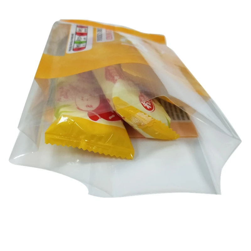 Hot sale food grade sterile organic airtight plastic popcorn snack bag packaging with back central seal