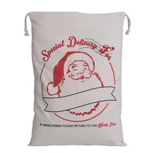 1 Pieces/lot Christmas Gift Bag 3 Styles Vintage Christmas Stocking Bags Cartoon Drawstring Canvas Santa Sack Rustic Home Decor