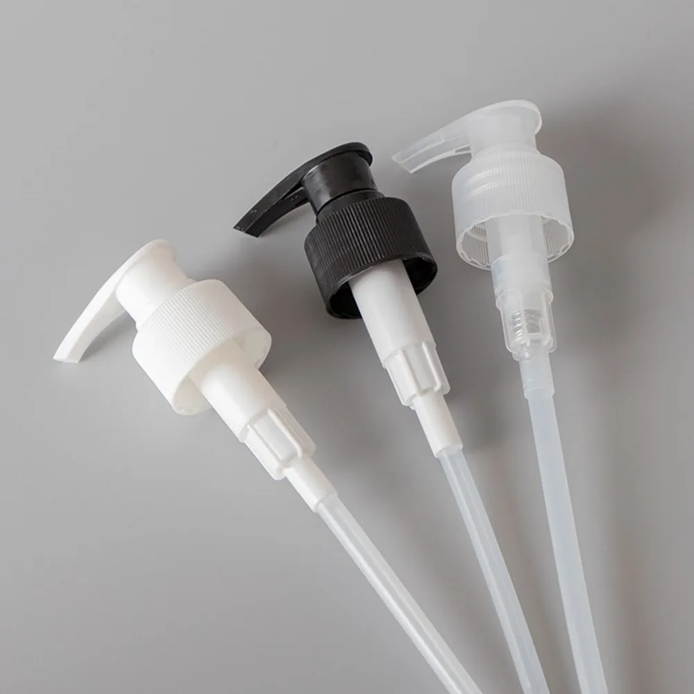 
Wholesale 28/410 black white transparent ribbed skirt down-lock saddle head dispensing pump 5.9