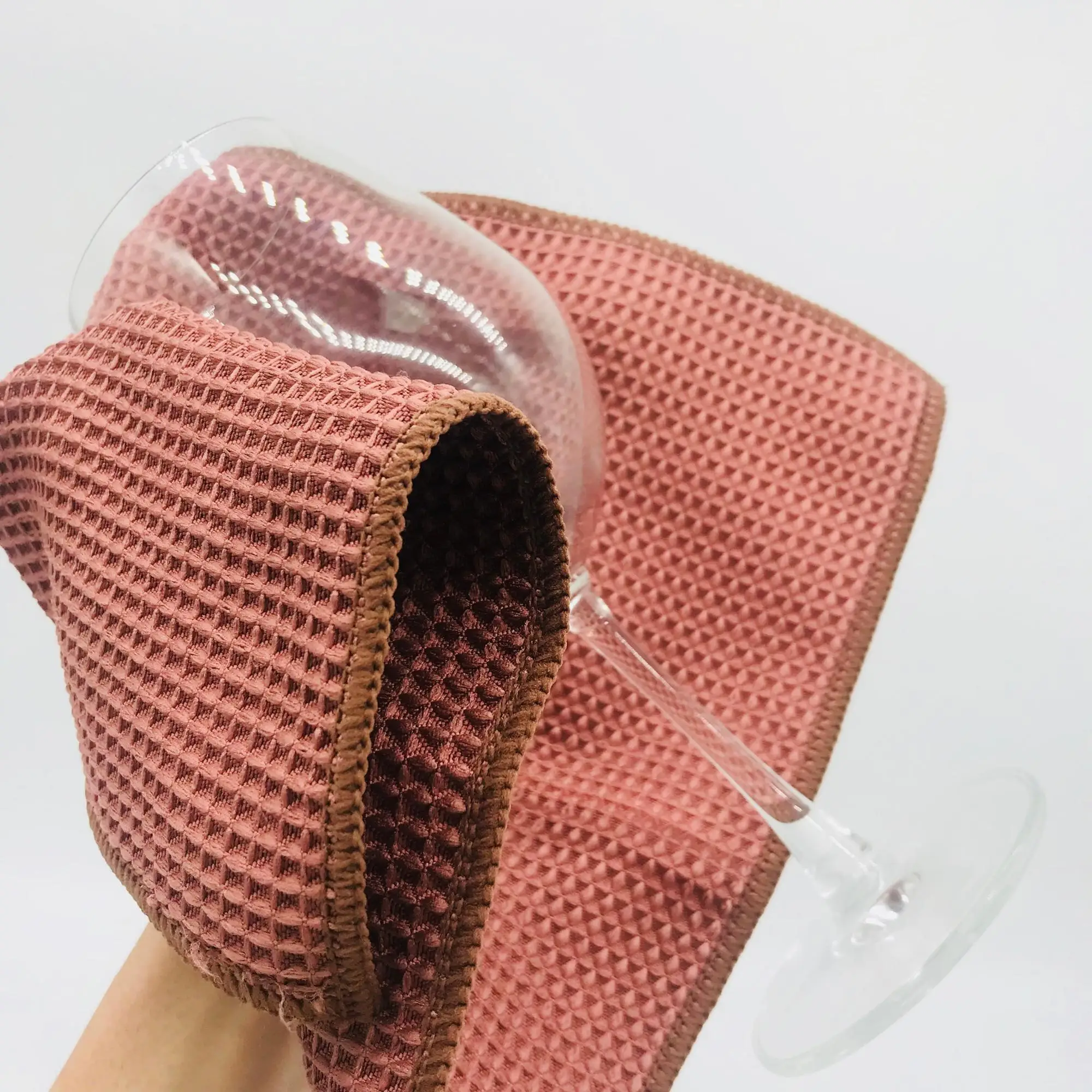 Ultra Absorbent Microfiber Fabric Waffle Polishing Cloths for Wine Glasses Microfiber Waffle Drying Cloth