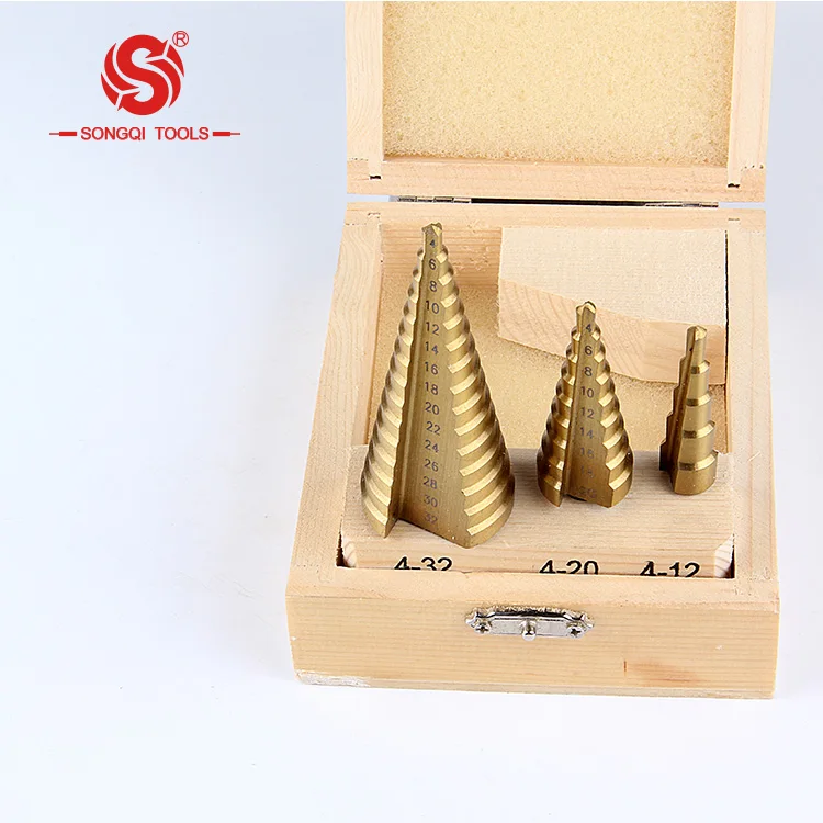 HSS 4241/M2/M35 high quality 3pc step drill bits set with low price
