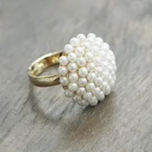 LZ Jewelry Hut R184 The 2016 New Wholesale Fashion Full simulated pearl Adjustable Rings For Women