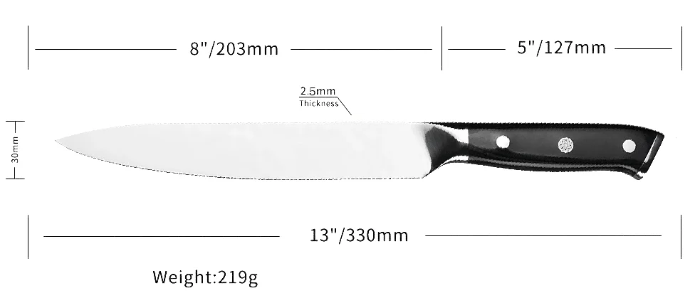 8Inch Kitchen Carving Knife Japanese 7Cr17Mov Stainless Steel Carving Knife