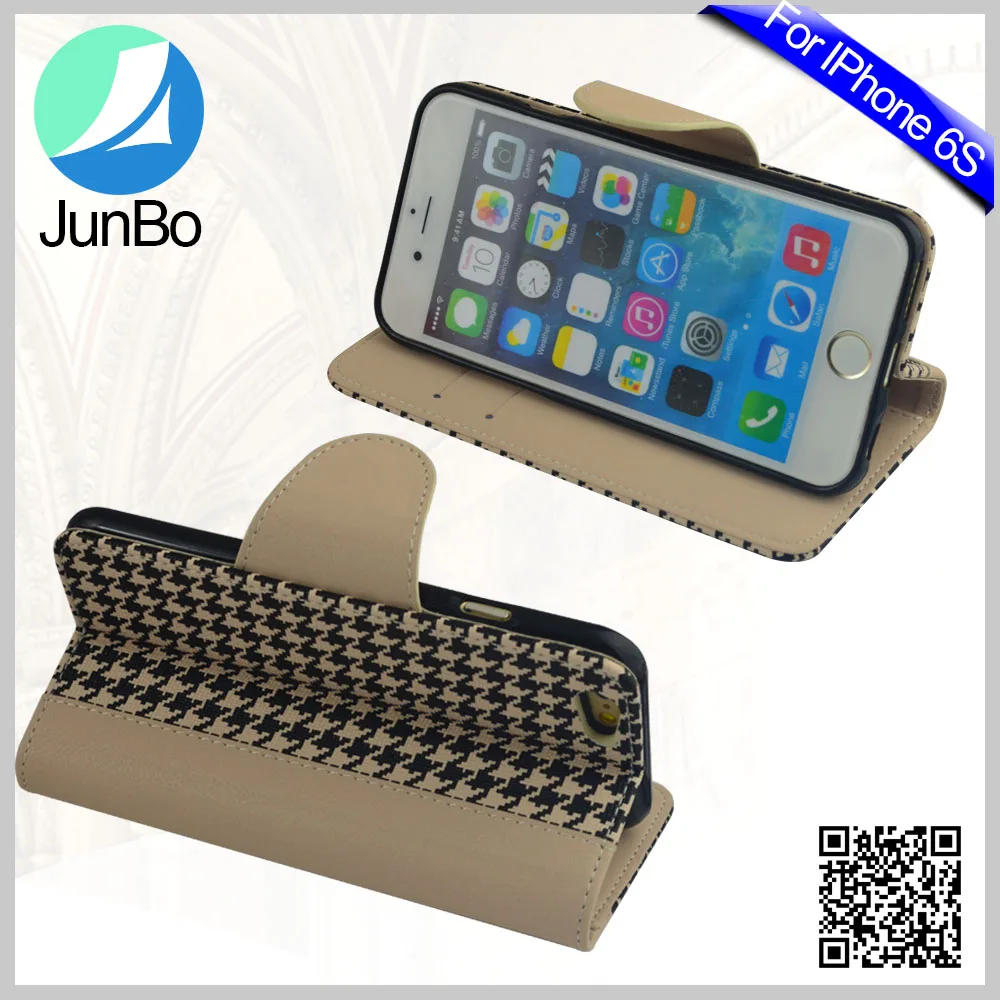 Низкая Цена Китай Мобильный Телефон Чехол для iPhone 6/6 s, Бумажник Кожаный Чехол для iPhone 6 с Картой Solts