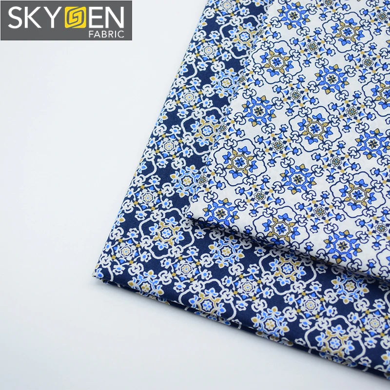 Skygen plain weave soft custom prints 60x60 100 cotton man women cloths fabric for women man clothes