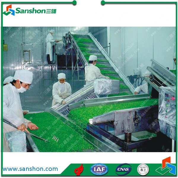 China Green Peas Frozen Processing Machines,Beans Quick Freezing Production Line