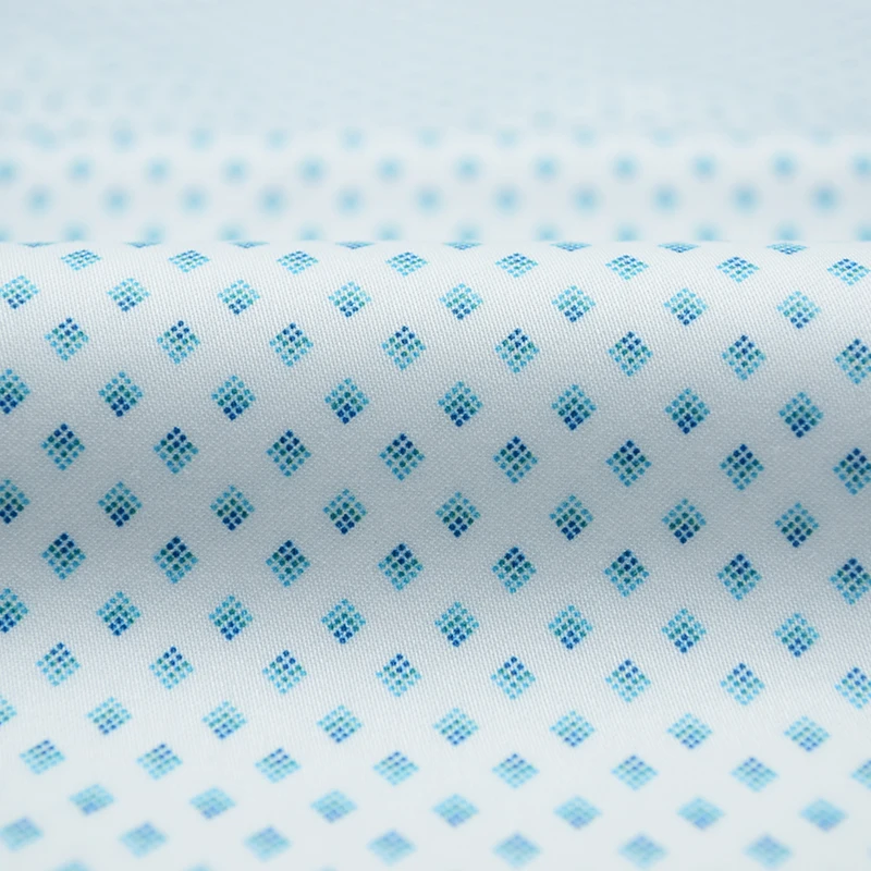 Skygen 100% cotton square dot bangladesh bangkok shirt skirt digital printed shinny cotton sateen shirting fabric