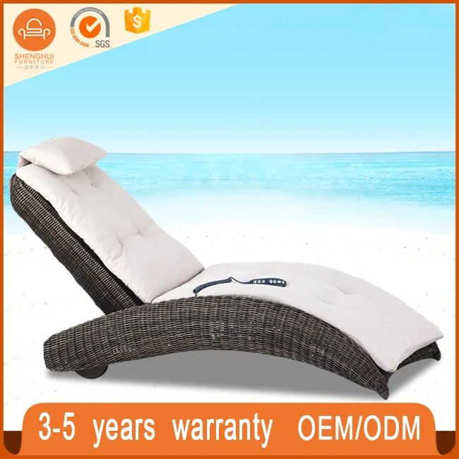 
holiday hotel patio used commercial sleeping chaise lounge beach furniture round rattan wicker woven barcelona daybed 