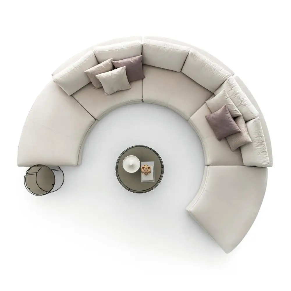 Design Fabric Sofa Set 5 Seater Modern Lounge round Sofa