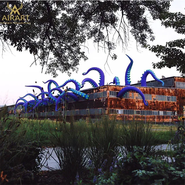 Customized inflatable halloween building decoration octopus tentacles