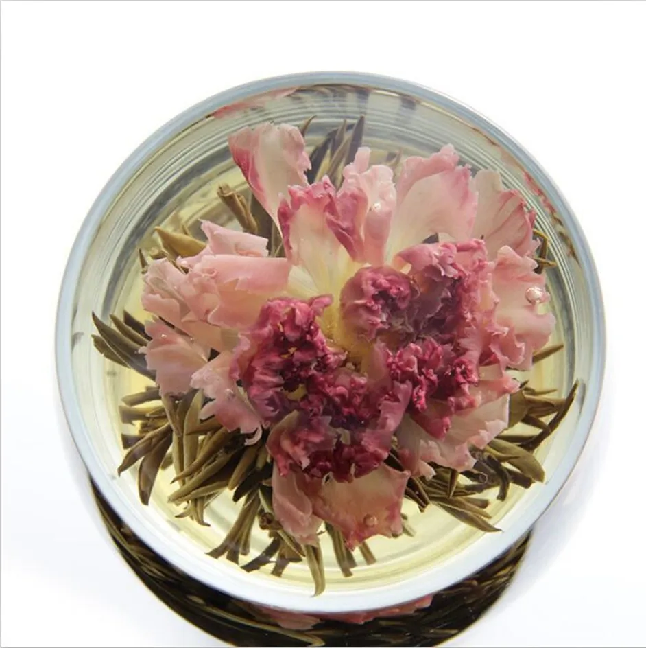 Natural artistic Carnation green beauty healthy handmade Chinese blooming tea ball