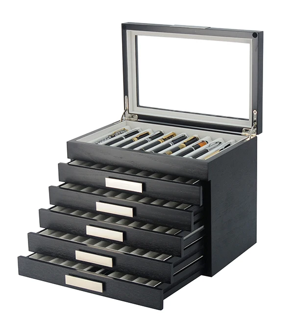 Large Fountain Pen Holder Wooden Display Box