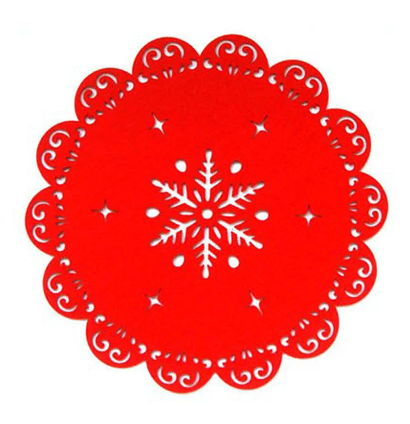 Laser cut round Christmas Table Placemats  dining table mat felt placemats Christmas Decorations for for dining table