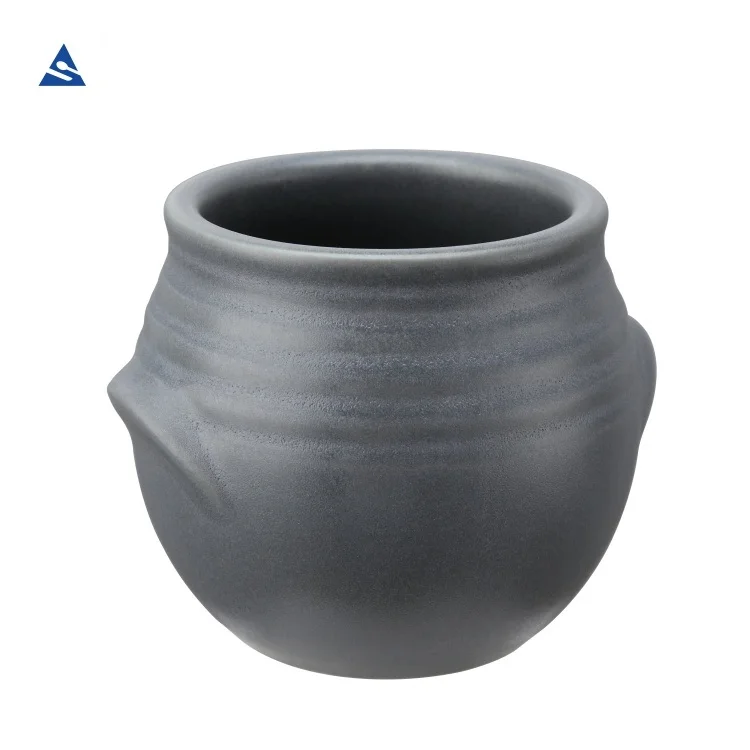 SUNNEX 2022 Hot sale Multi Size All Set Pure Black Simple Luxury  Porcelain Round Flower Bottle Soup Pot Bowl  Fashion Hotel