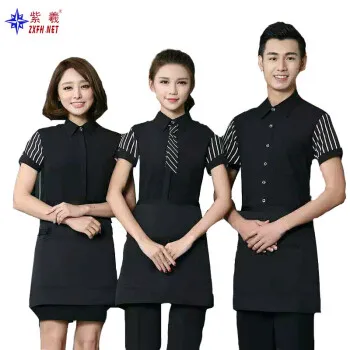 Индивидуальный логотип Ресторан Бар официант Униформа профессиональная рабочая одежда унисекс униформа