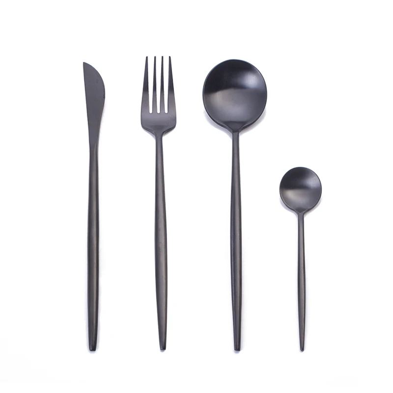 High Quality Fourchette Et Couteau Restaurants Knife Spoon Fork Set Gold Cutlery 24pcs