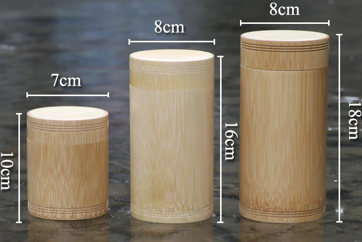 Natural bamboo tea canister
