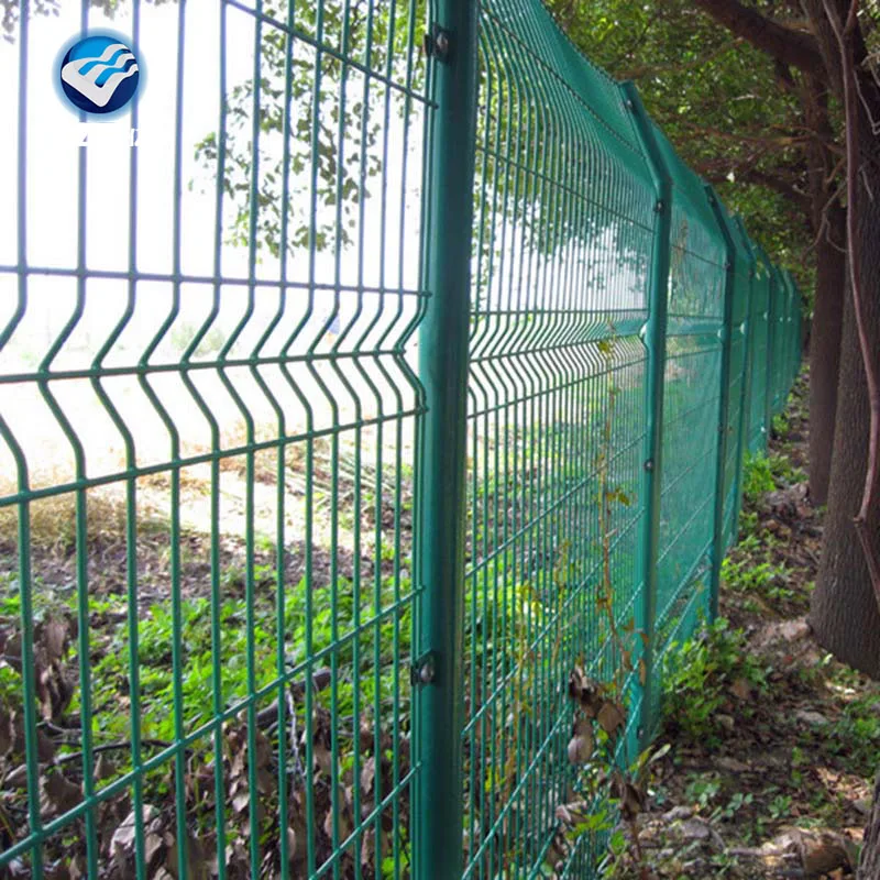 Green vinyl coated welded wire mesh fence in poland