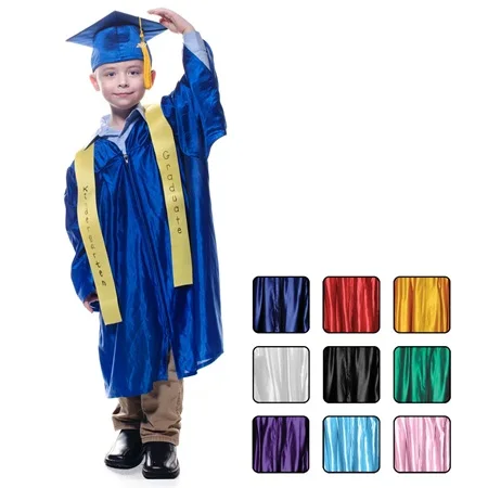Manufacture wholesale graduation wear white graduation gown kindergarten graduation caps and gowns