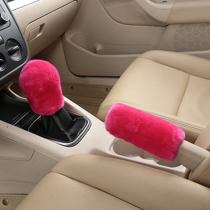 Genuine Sheepskin dildo Leather Custom Car Led Gear Knob Covers For Car Accessories