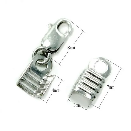 XD P607 Many designs 925 Sterling Silver End Caps Clasps for Leather Cord