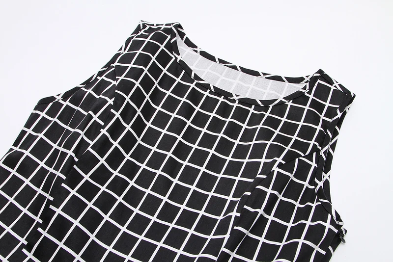 Free Shipping Summer Black White Plaid Designer Party Dresses For Women