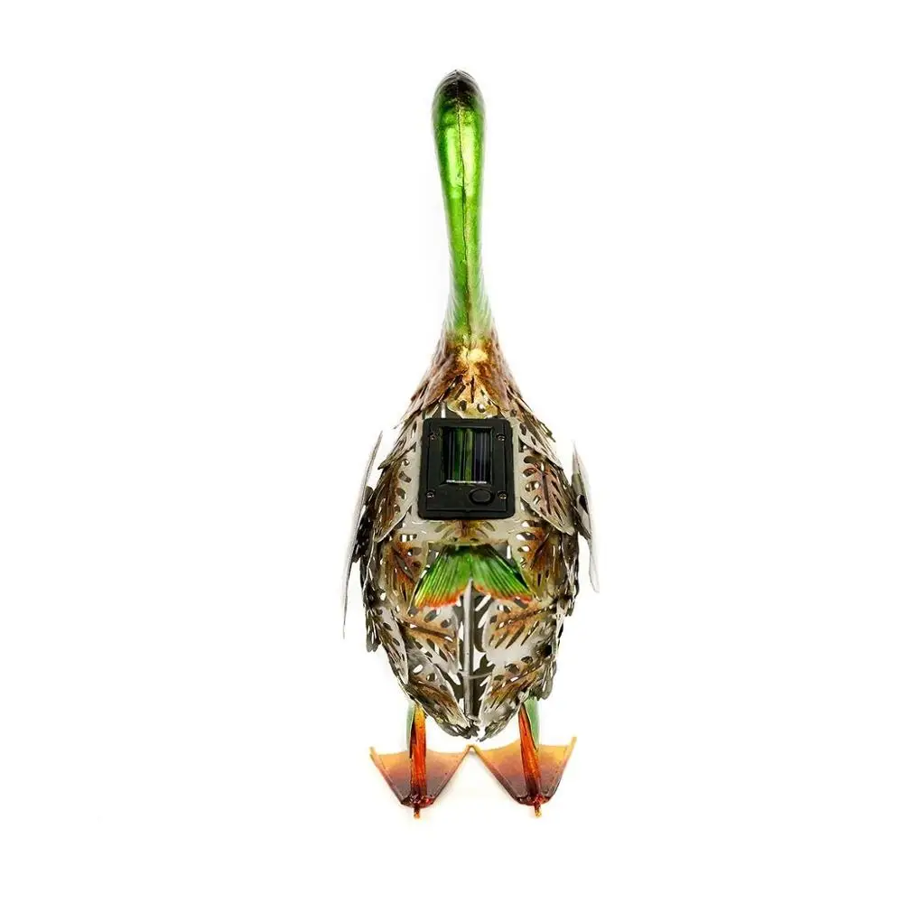 Metal Led Duck Outdoor Garden Decor Solar Powered Light