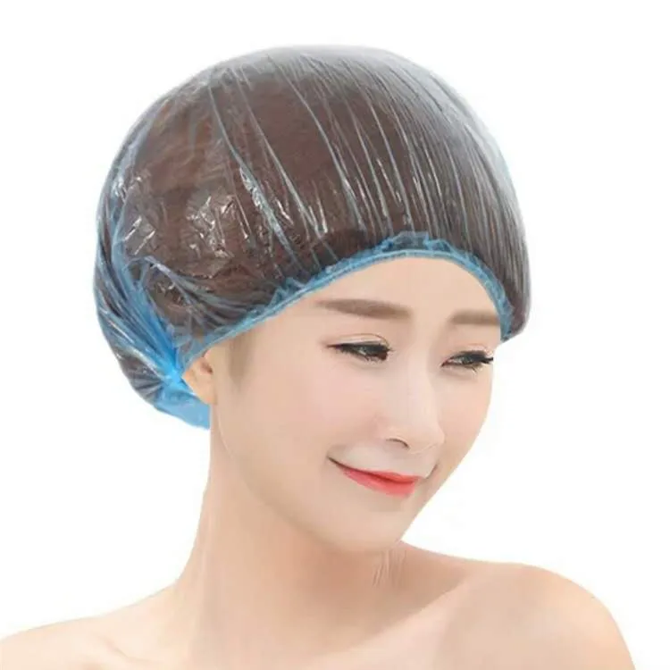 
Disposable plastic PE strip shower cap for hotel  (60610632947)