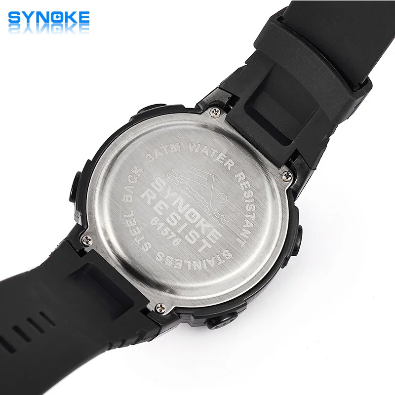 SYNOKE 61576 Fashion Brand Watch Men Silicone LED Sports Watch Life Waterproof Digital Watches Clock relogio masculino