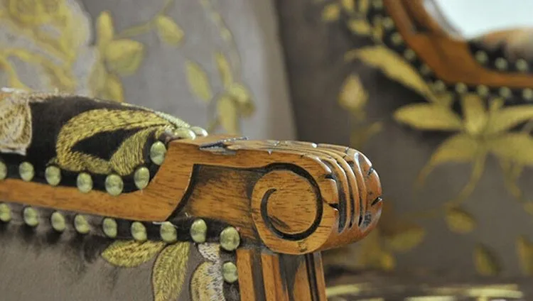 Роскошный Европейский резной деревянный каркас в античном стиле набор диванов