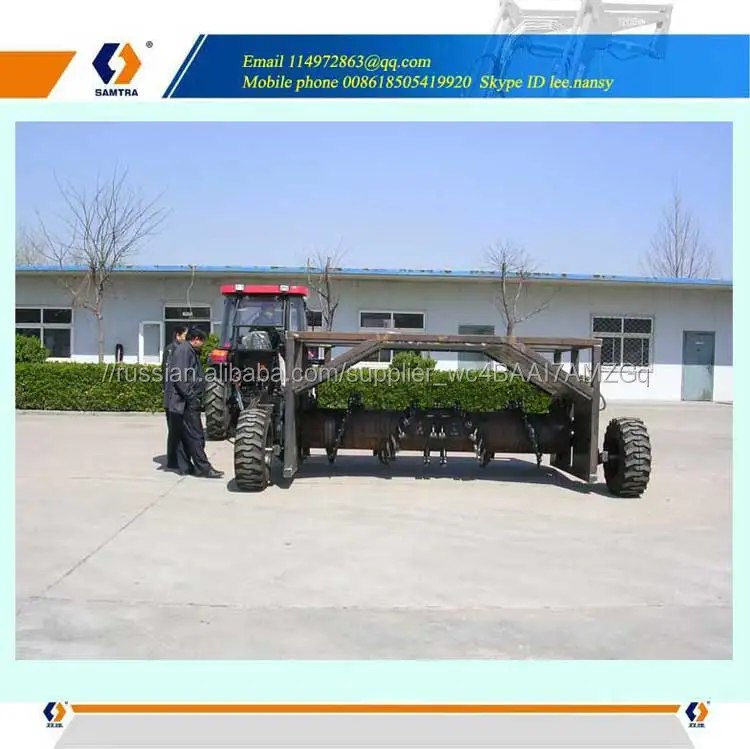 Трактор компост тернер машина работает на трактор