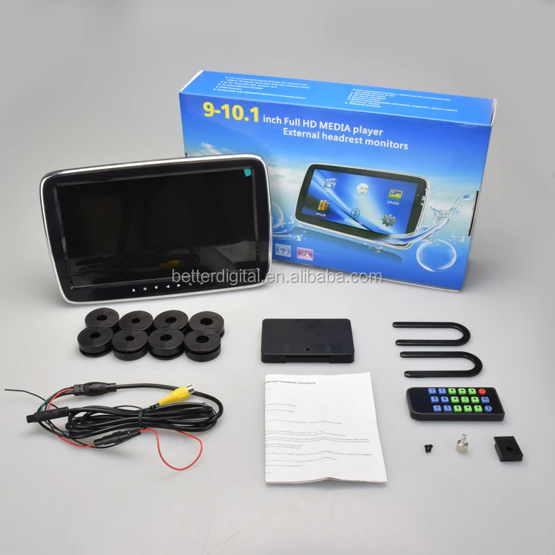 Headrest monitor for vehicle with USB SD GAMES FM IR transmitter