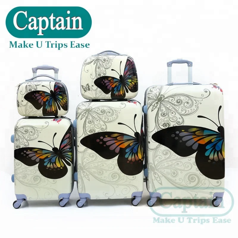 
Colorful design printed 20/24/28 inch trolley suitcase PC trvel luggage set 