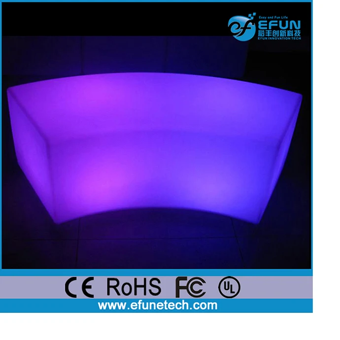 2016 new model rechargeable rgb led bar furniture, white plastic led round outdoor bar stool