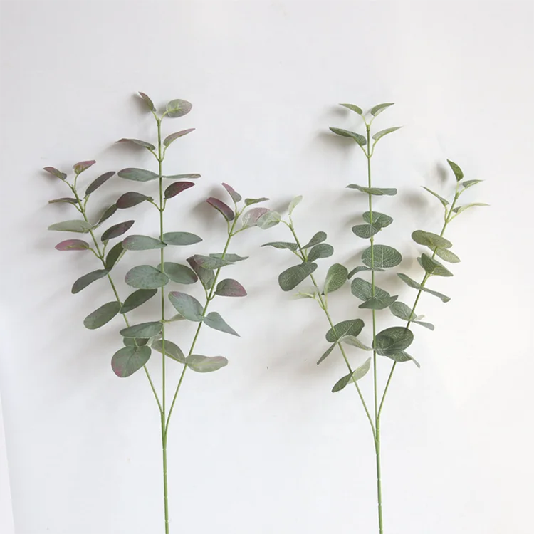 Straight Silver Dollar Eucalyptus Leaf Silk artificial leaves for table home wedding decoration