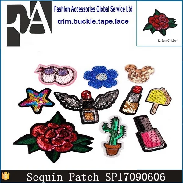 Hot Sale Iron On Stick On Sequin Patches