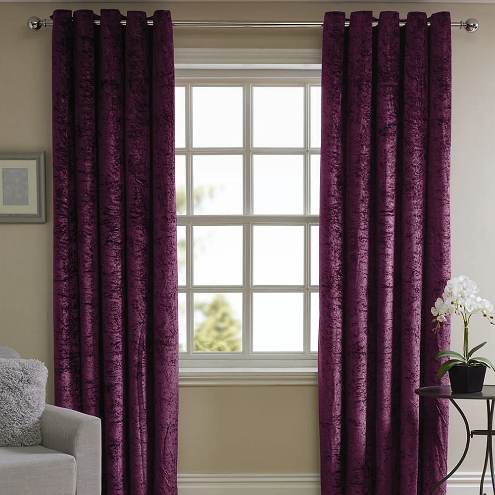 
fireproof wholesale colorful 100% polyester velvet crushed shiny simple curtain design 