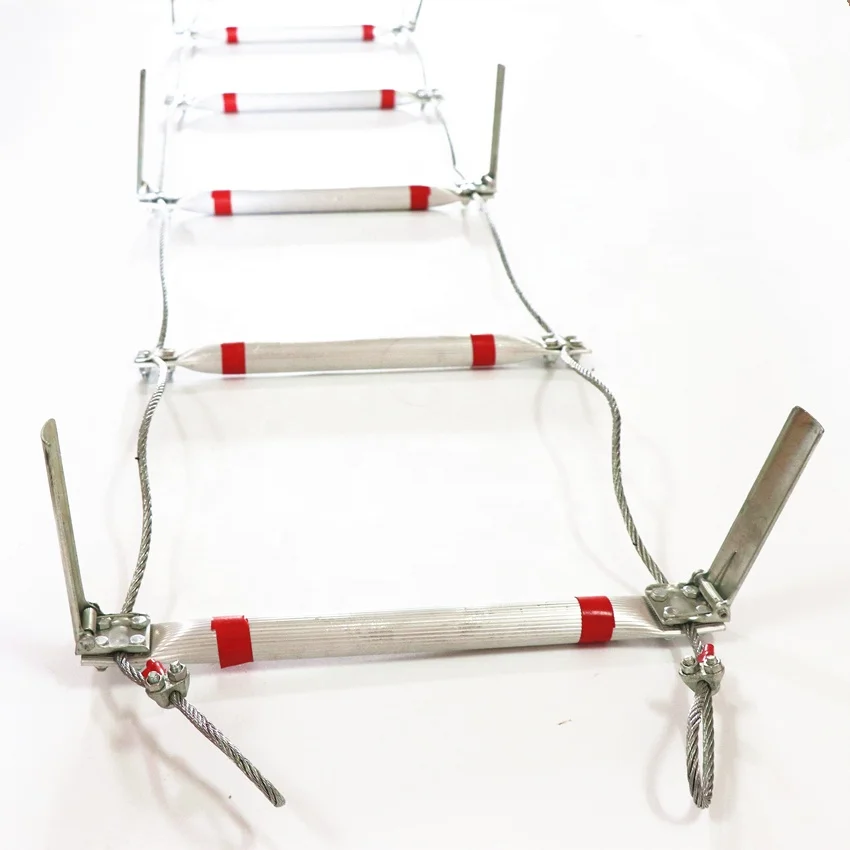 5M two floors Steel wire rope folding ladder for escape emergency tools