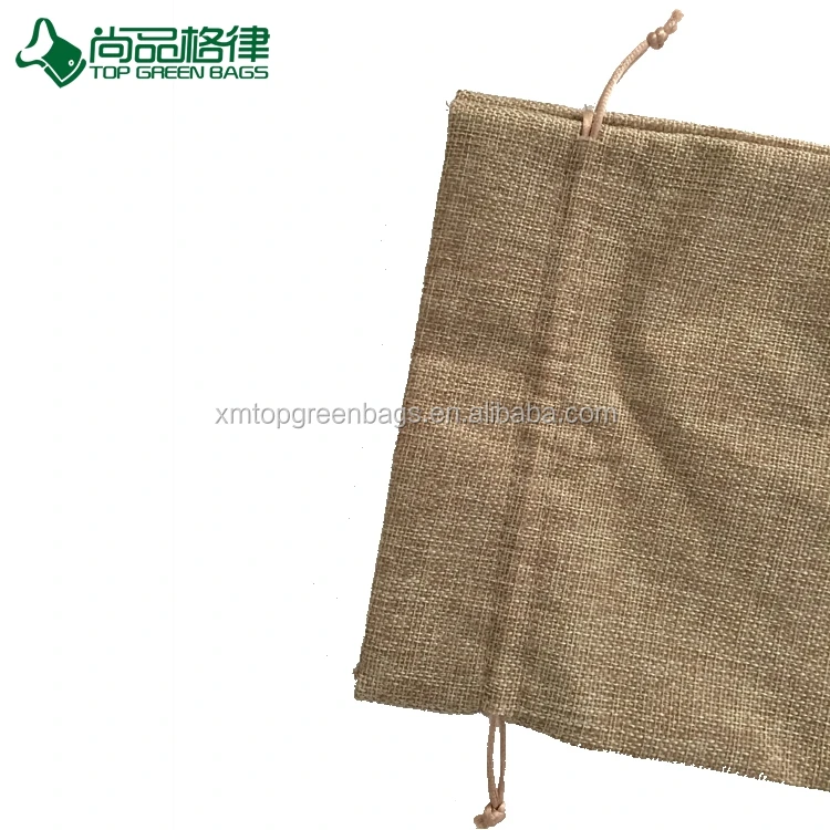 Factory price custom jute wine bottle bag jute small drawstring bags burlap sack