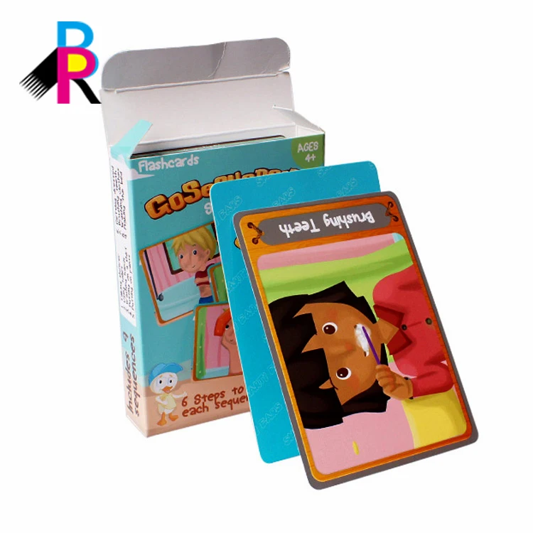 2020 New China Custom Design Home Gift Printing Kids Help Skills Kids Educational  Flashcard With Box