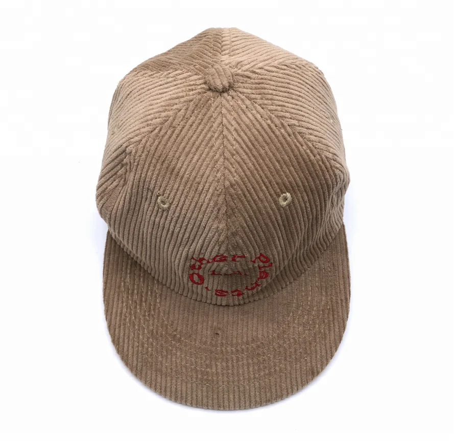 customize flat bill low profile unstructured corduroy snapback hat