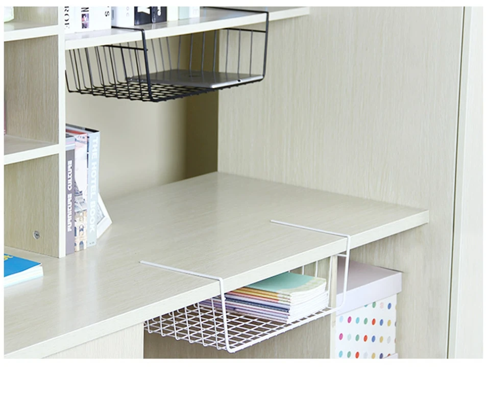 College dormitory hanging storage baskets slim storage basket kitchen storage shelves layered partition under the basket