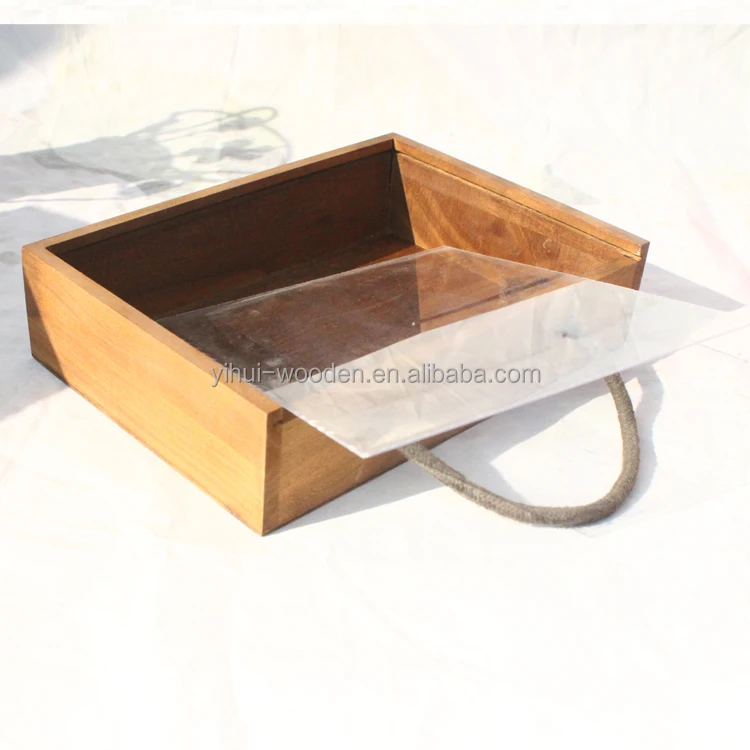 
Handle box wooden box with Acrylic lids 