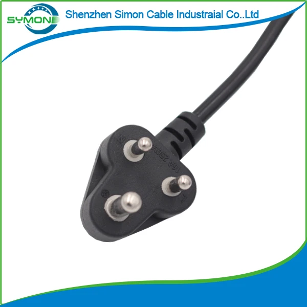 South africa  india plug  3 pin power cord  for computer